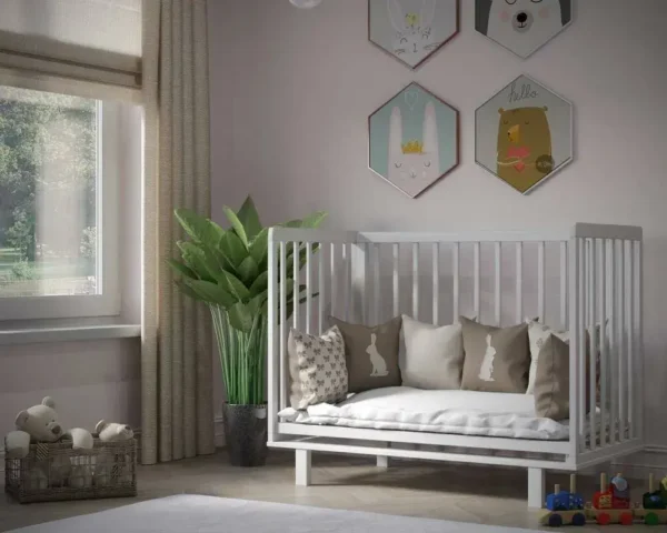 Кроватка для новорождённых Incanto PAPI NEW с продольным маятником (в т.ч. приставная) с автоспинкой цвет белый